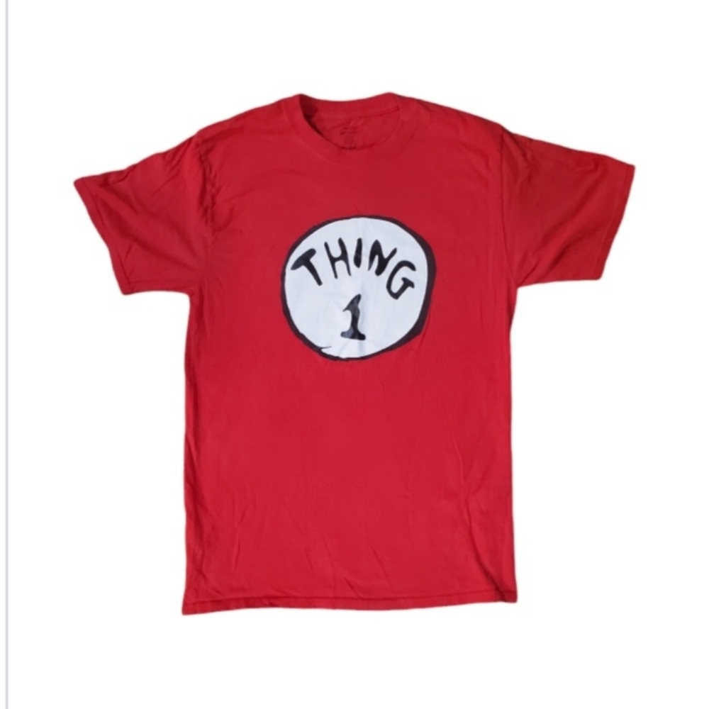 Thing 1 One TShirt Dr Seuss Cat In The Hat Red Adult Medium Costume Halloween
